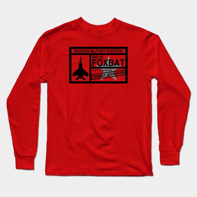 Mig-25 Foxbat Long Sleeve T-Shirt by Tailgunnerstudios